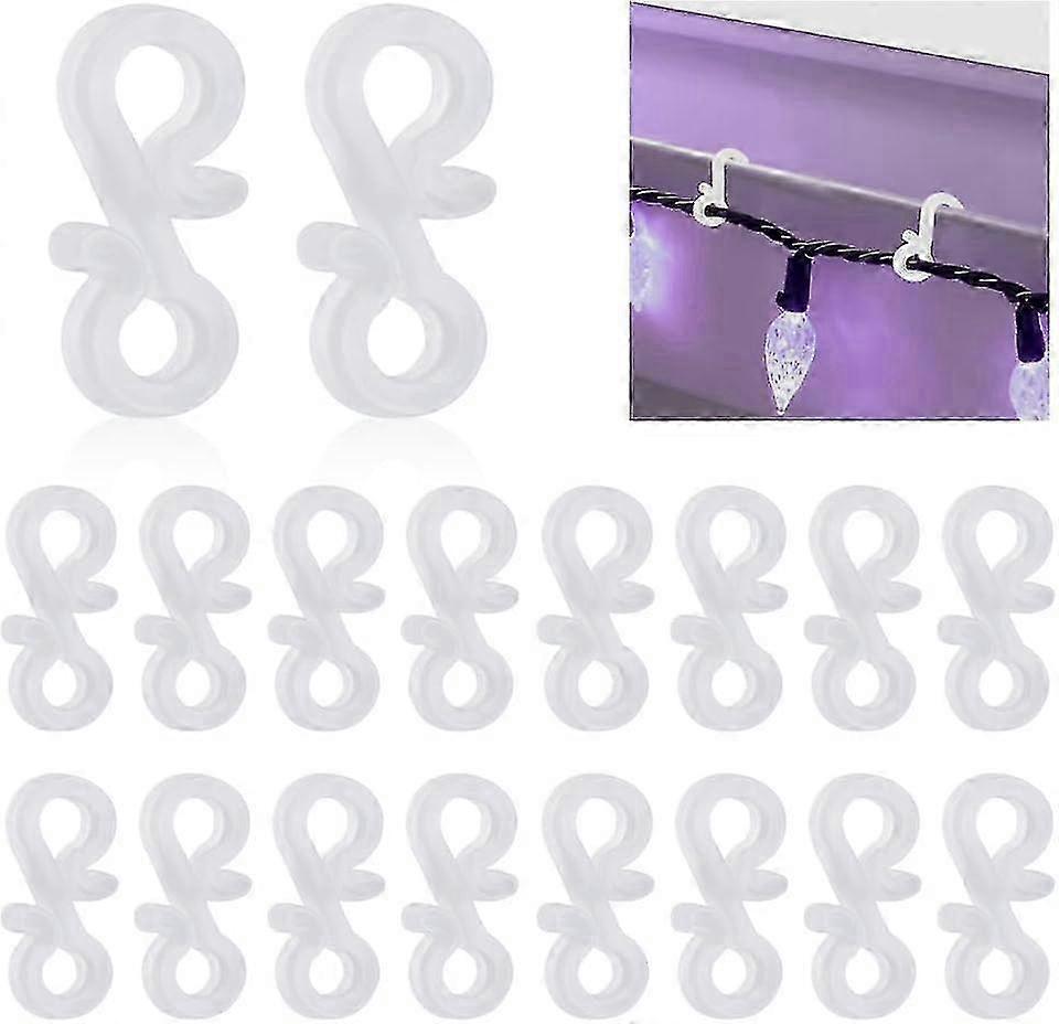 Gutter Hooks, 150 Pack Plastic Gutter Clips, Christmas Light Hooks, Weatherproof S-Shape Hooks, String Light Hooks, Mini Gutter Hangers