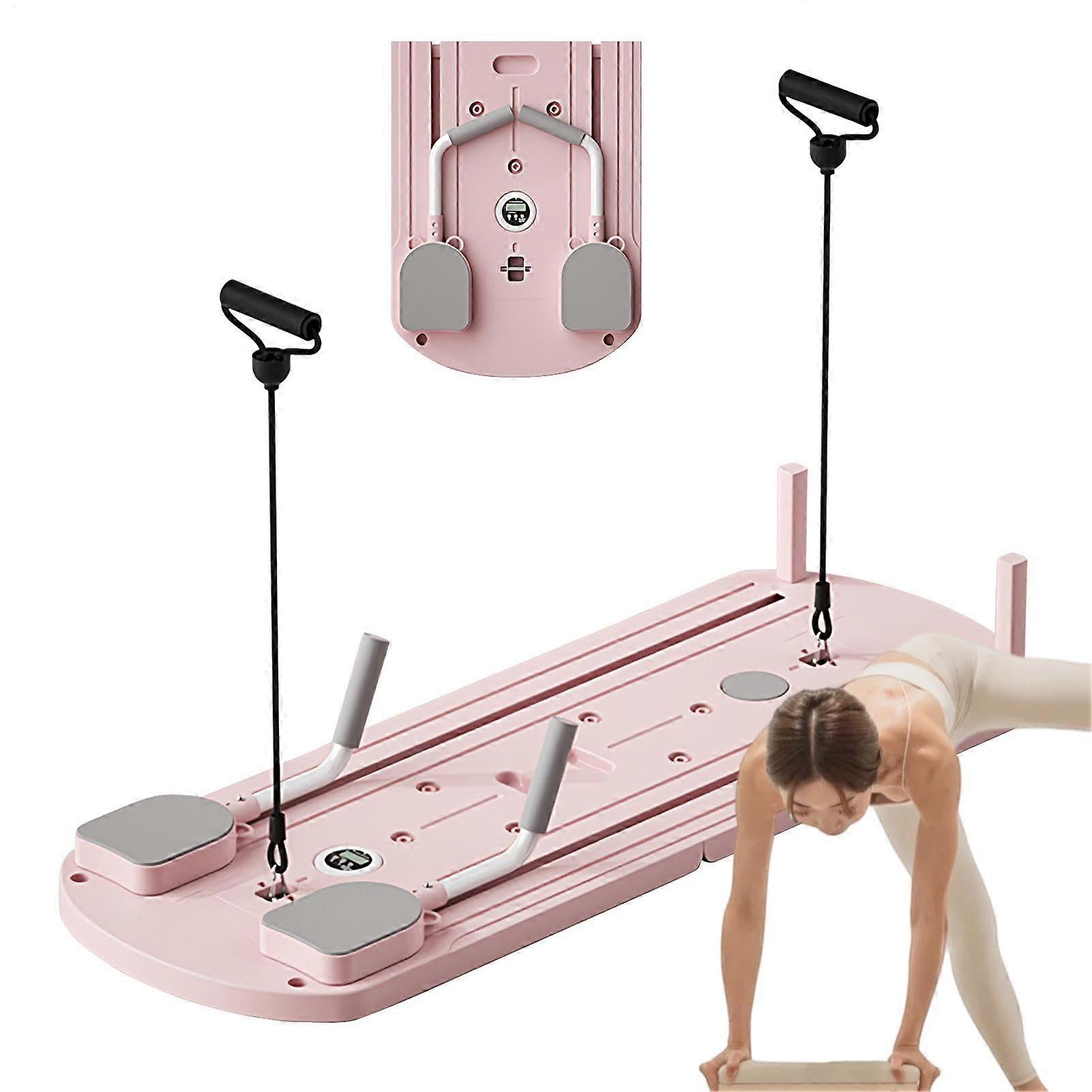 Pilates Board Home Pilates Reformer Foldable Pilates Reformer with Automatic Ab Roller for Home Workout