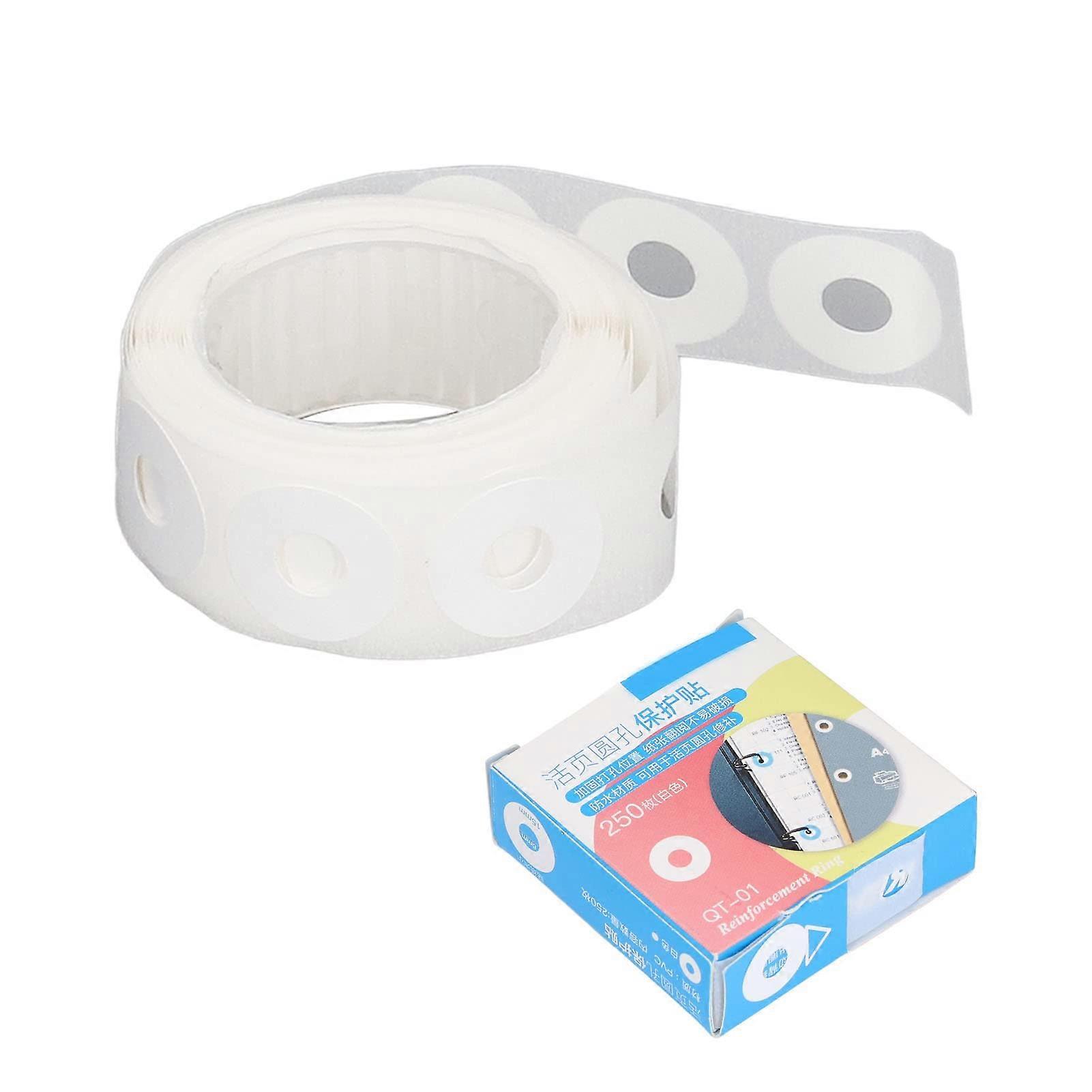 Loch Punch Reinforcement Stickers PVC DIY for Envelopes and Notebooks (White)