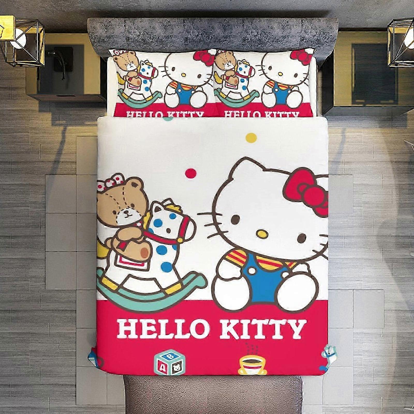 Conjunto de cama WY245 Bonito Design Dos Desenhos Animados 3 Peças Conjunto de Capa de Edredão Tamanho Completo Super Macio Desbotamento Microfibra Resistente 1 Capa com Zíper e 2 Pílula