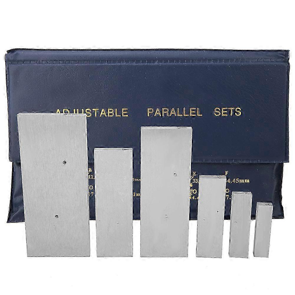 6 Pcs Steel Adjustable Parallel Block Set 3/8~2-1/4in Adjustment Range for Precise Measurement