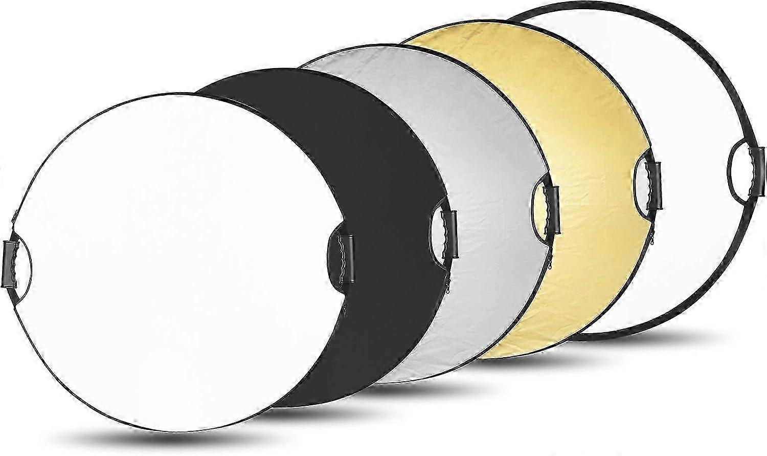 5 in 1 round folding reflector set - 110 cm - with handle