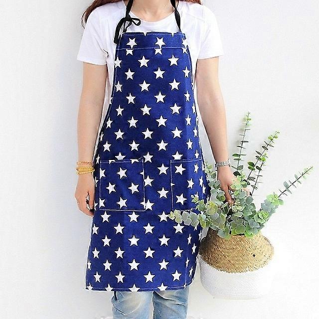 Stars Pattern Kitchen Canvas Polyester Cotton Cooking Apron L