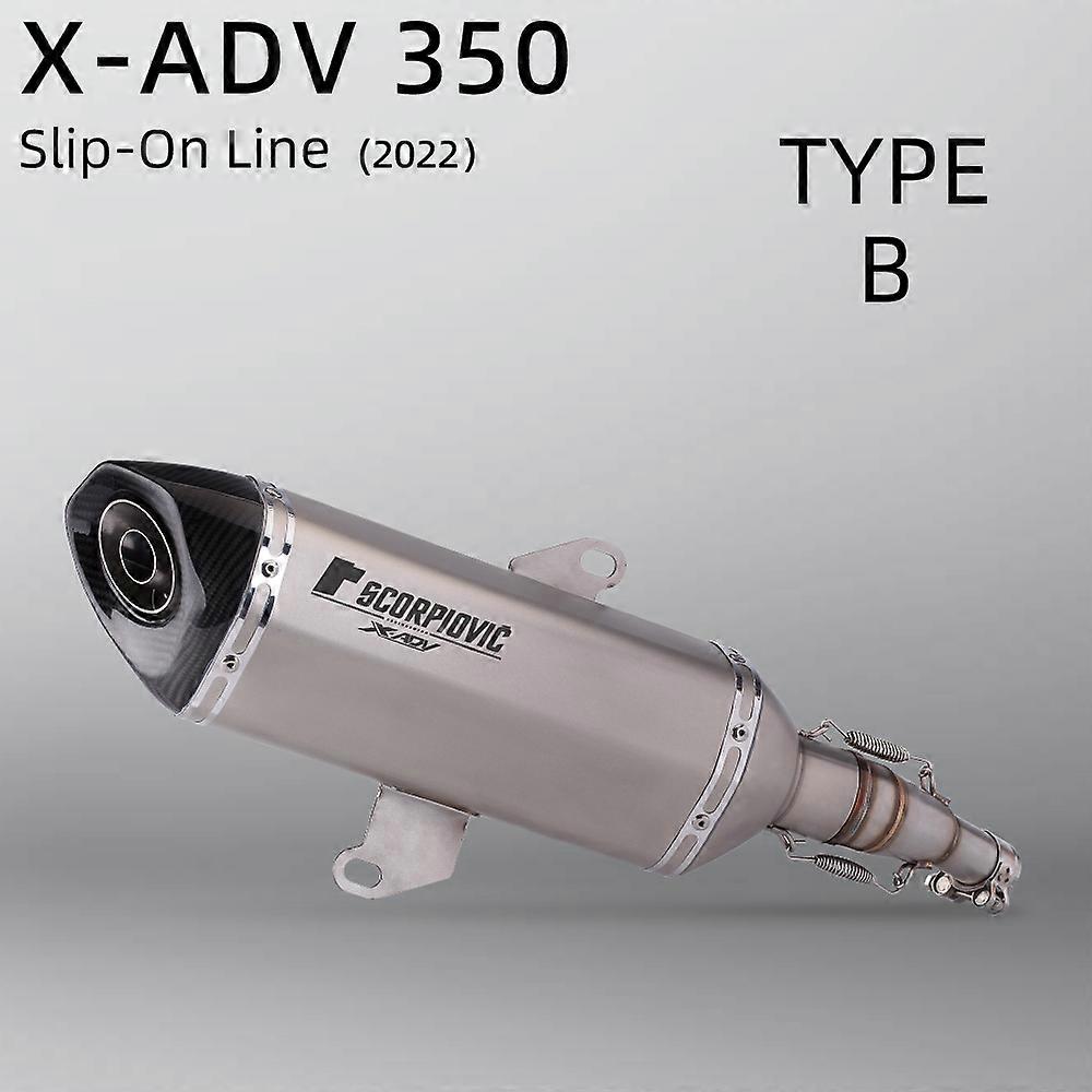 ホンダADV350 ADV 350オートバイの排気モトシステムのためのスリップオンは、ミドルリンクパイプカーボンファイバーマフラーを変更します