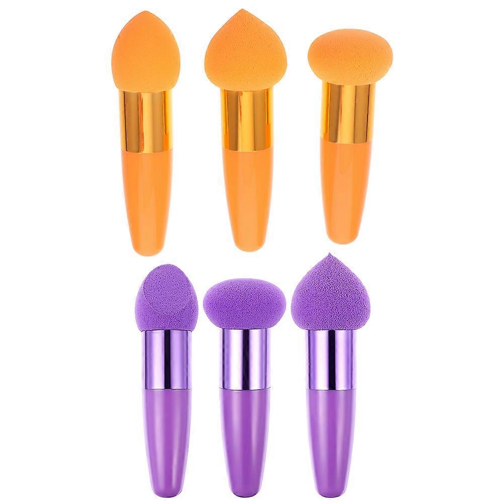 Makeup Puff Pen Mushroom Shape Wet and Dry Use Conceal Flaws 6Pcs