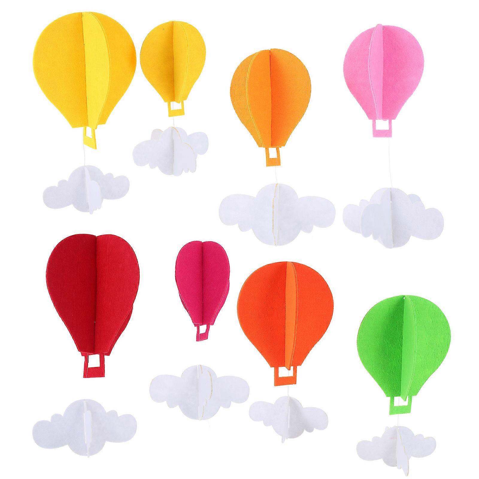 Felt Hot Air Balloon & Cloud Classroom Decorations | Cartoon Style Hanging Ornaments for Kindergarten Rooms & Corridors | Festive Day Decor Set