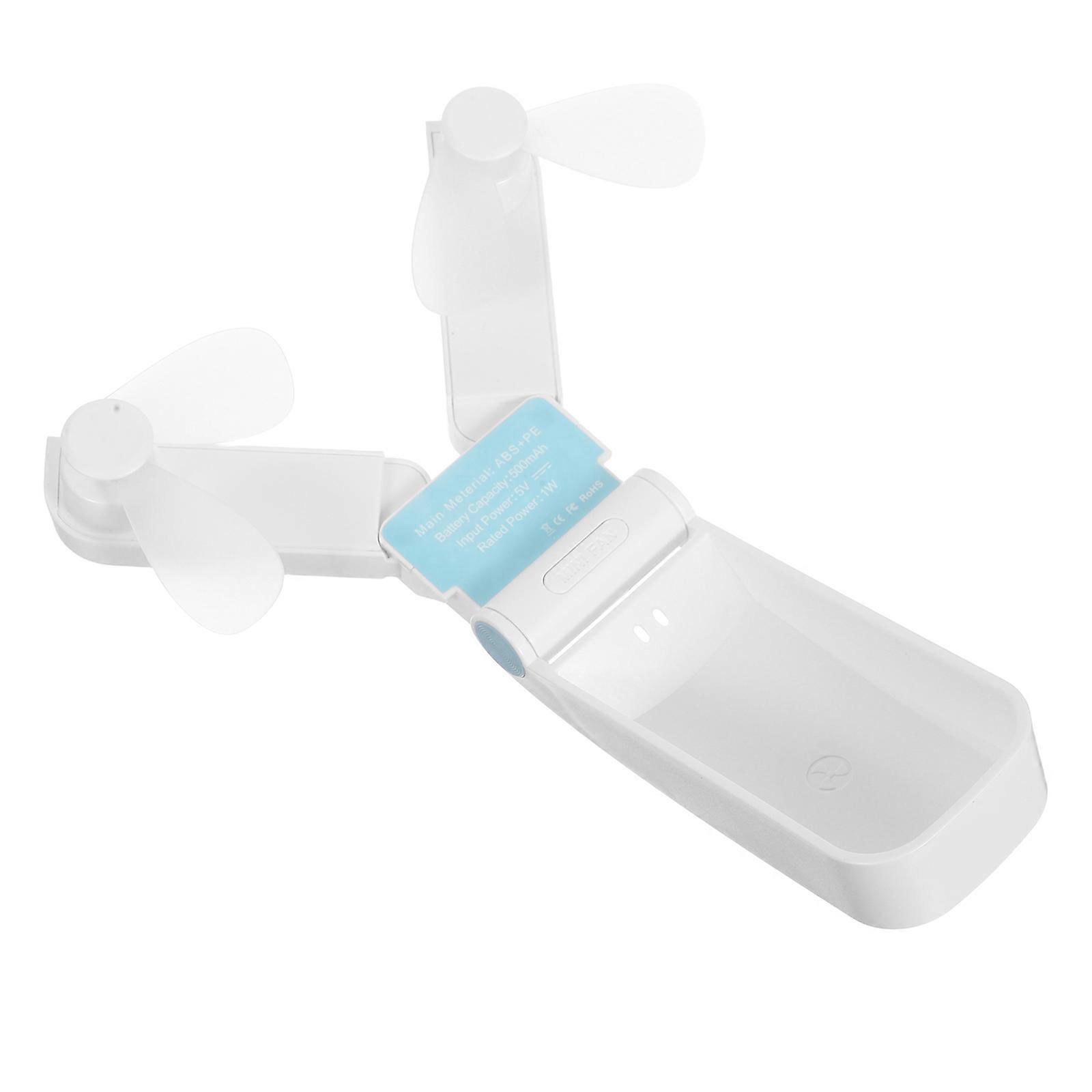 Dual Head USB Rechargeable Mini Folding Electric Fan – Lightweight Portable Air Cooler with Adjustable Speeds for Indoor and Outdoor Use