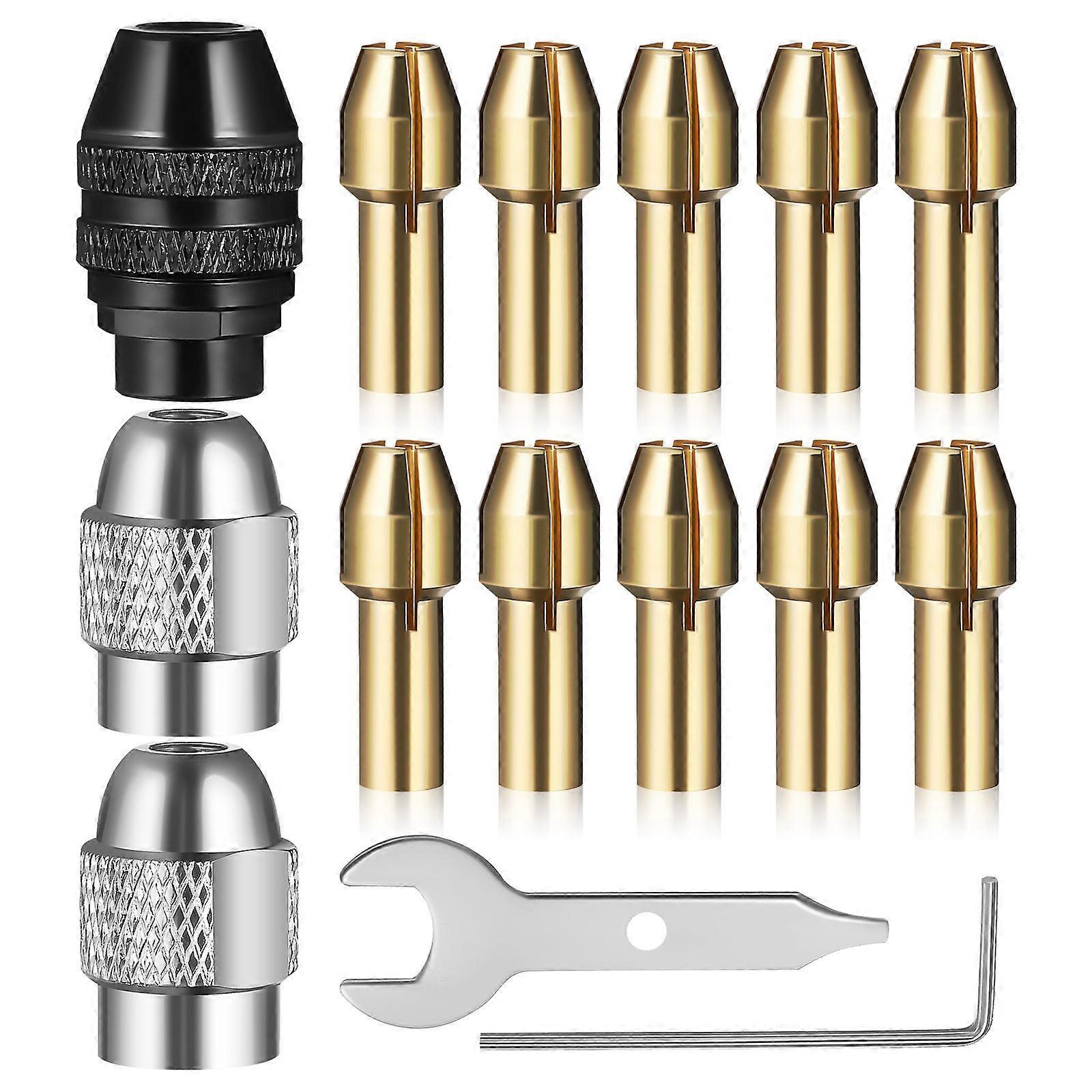 Collet Chuck Kit For Rotary Tool Accessories Kit Multi Color 5.50X2.00X0.10cm Copper 1Set