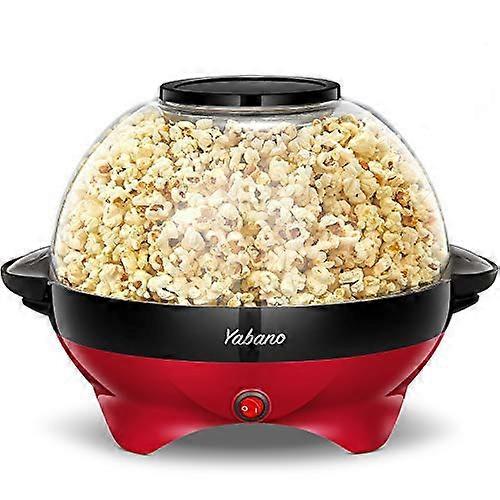 Popcorn Machine with Sugar Oil Dispenser, Removable Heating Plate, 5L, NonStick, Red