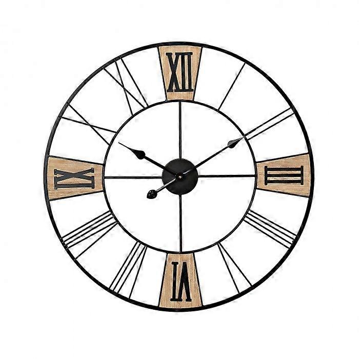Hometime Black Metal & Brown Cut Out Clock 60cm