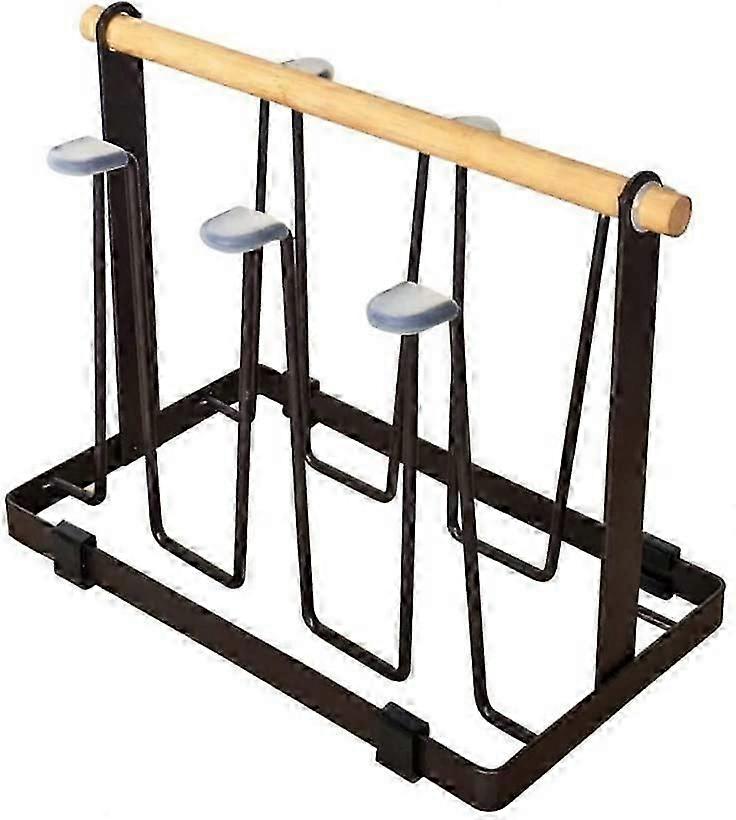 Eiserner Getränkehalter mit weißem Holzgriff