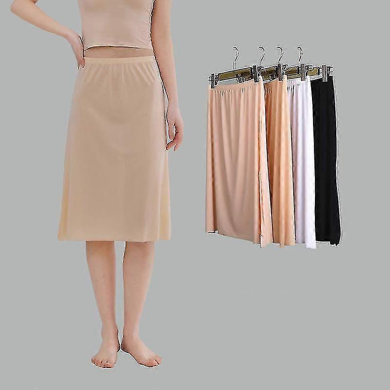 Plus Size Underskirt Half Slips Dress For Women Summer Thin Ice Silk High Waist Elastic Anti-penetrating Underskirt Lining 110kg