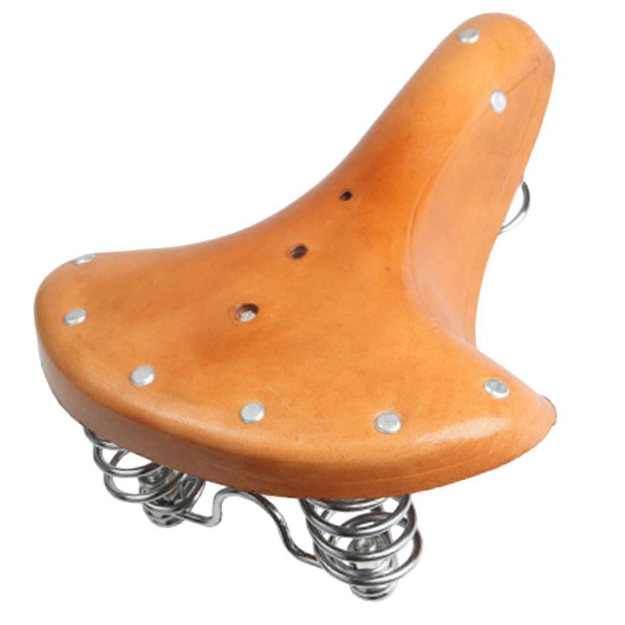 Mountain Bike Saddle Retro  Leather Comfortable for Mountain and Road Bikes