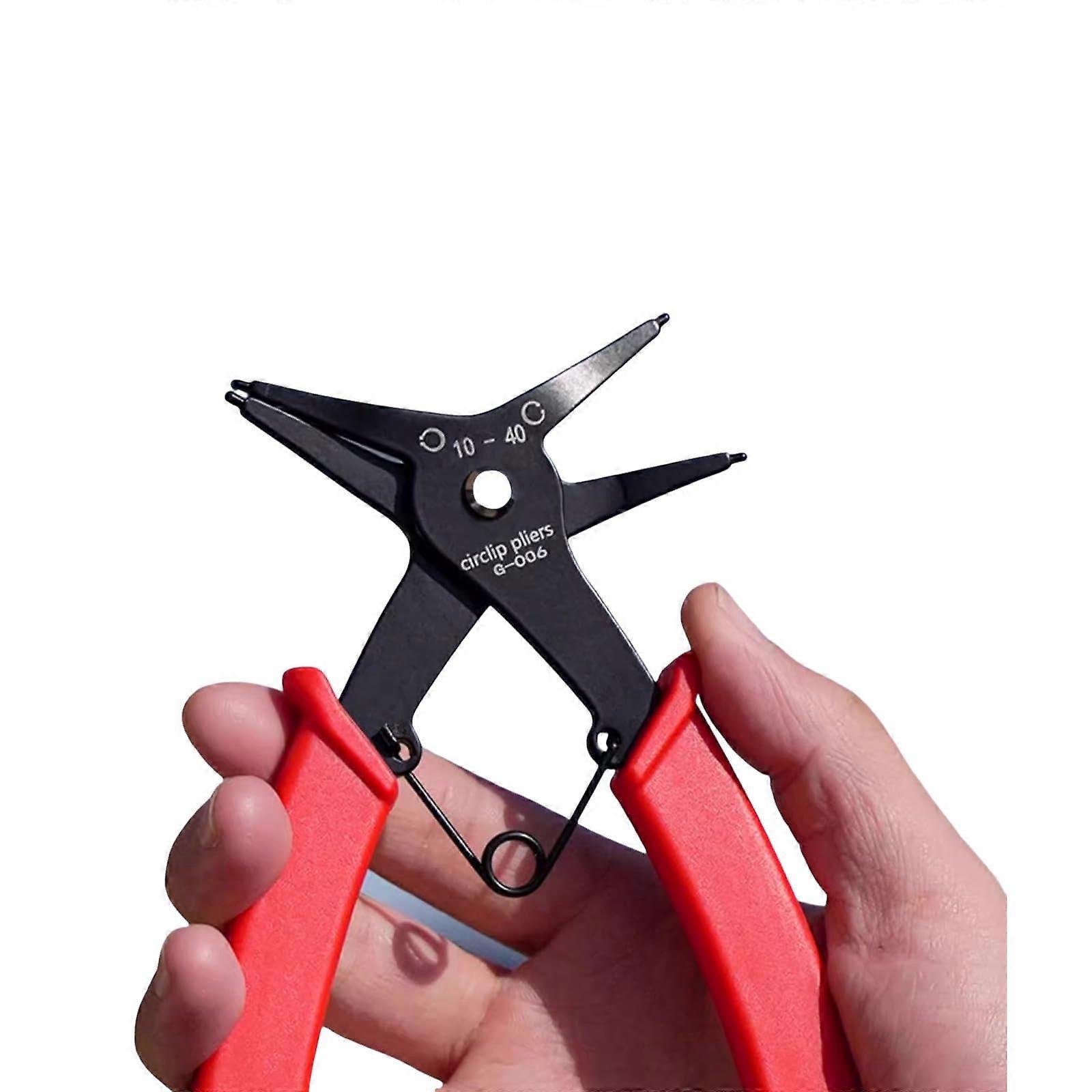 2 In 1 Snap Rings Pliers Set for Internal External Circlips, Straight Lock Rings, Retaining Rings, Professional Tool