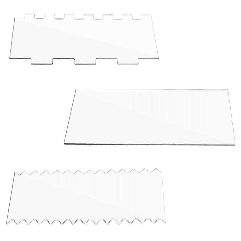 Cake Icing Spatulas Fondant Icing Cakes Tools Safe Design Transparent Acrylic Baking Supplies 30X12CM 3Pcs