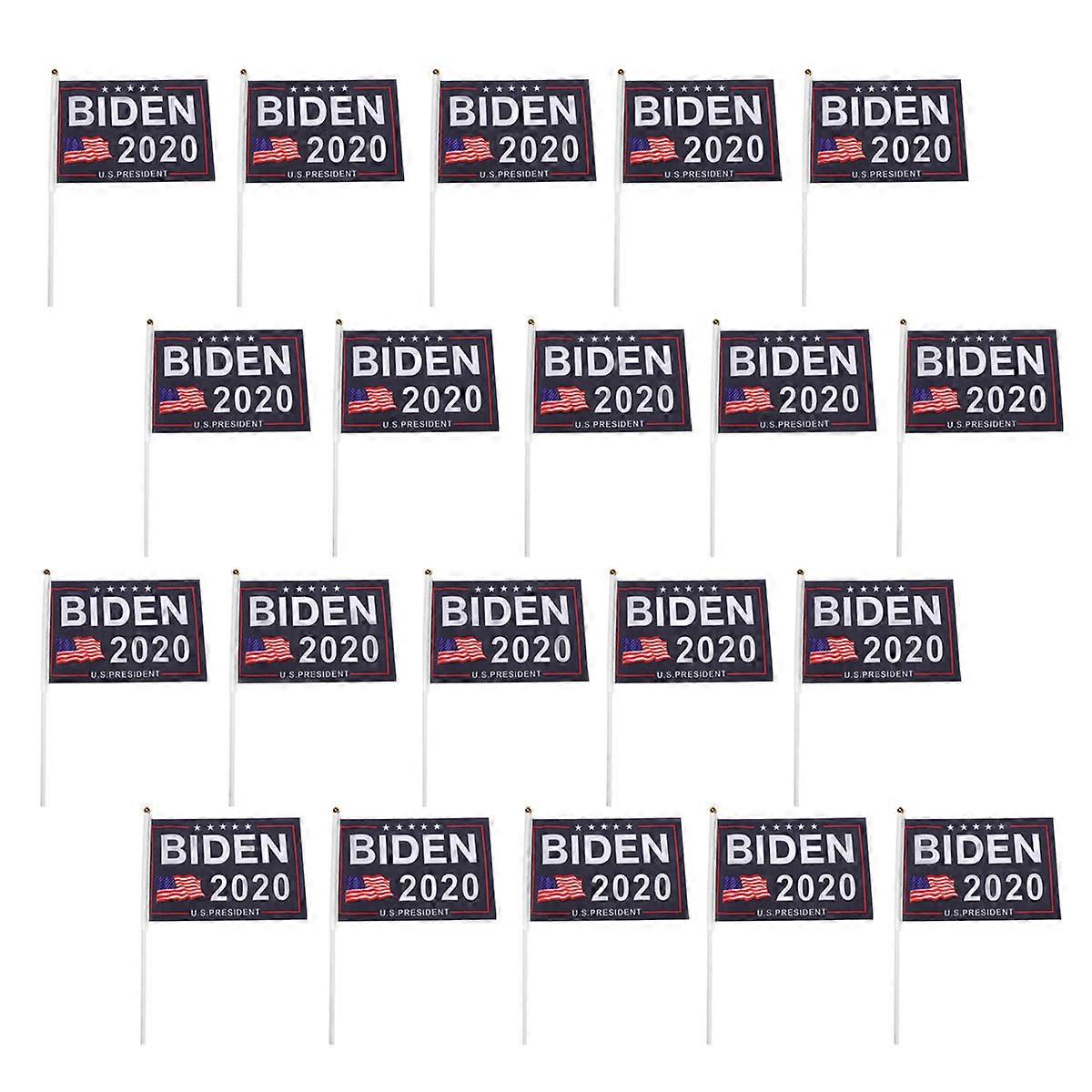 Handheld American Flags On Stick Biden Hand Flags Supporting Election 21x14cm 20Pcs