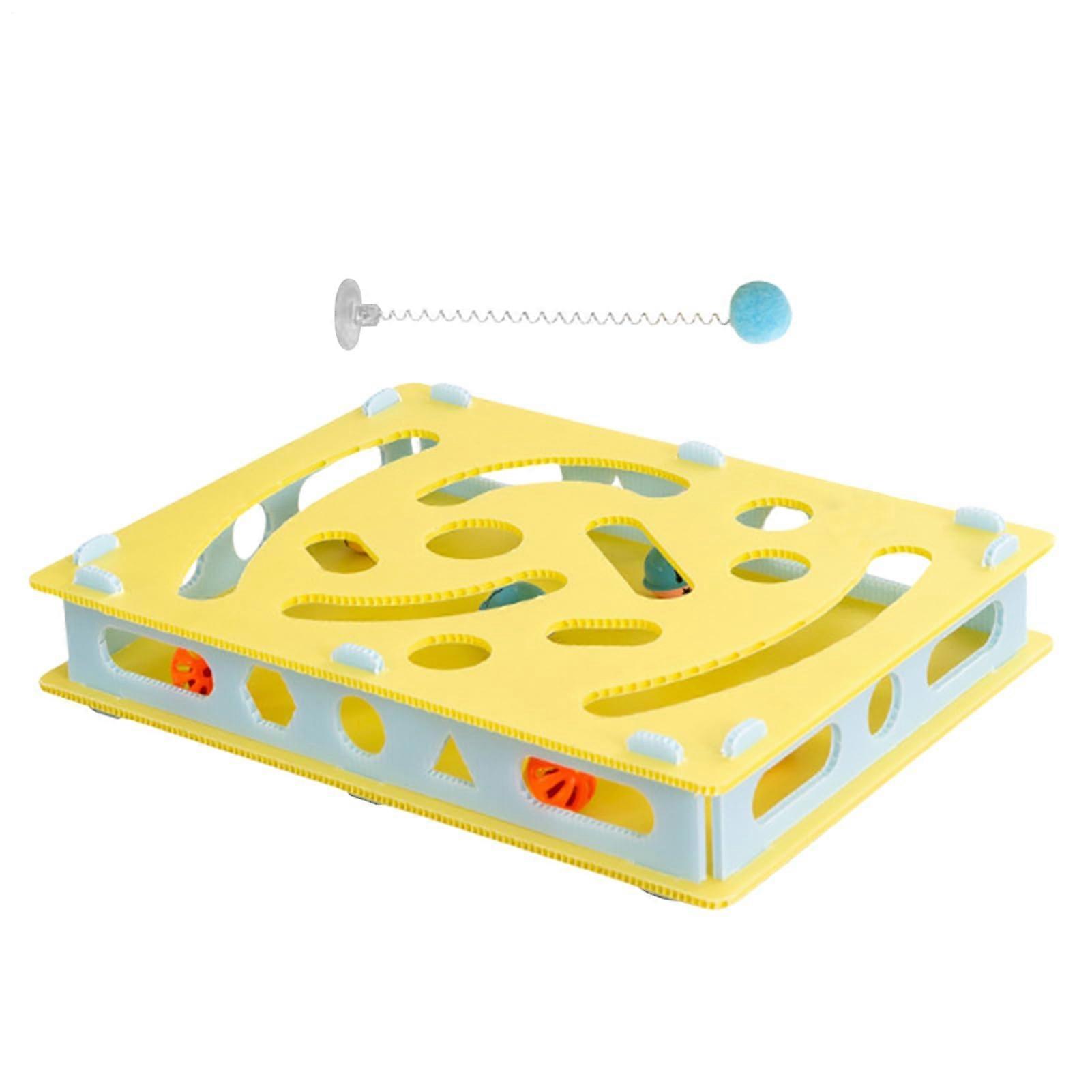 Cat Puzzle Toy Labyrinth Play Box - Interactive Cat Toy, Bell Balls, Digging Holes, Mental Stimulation