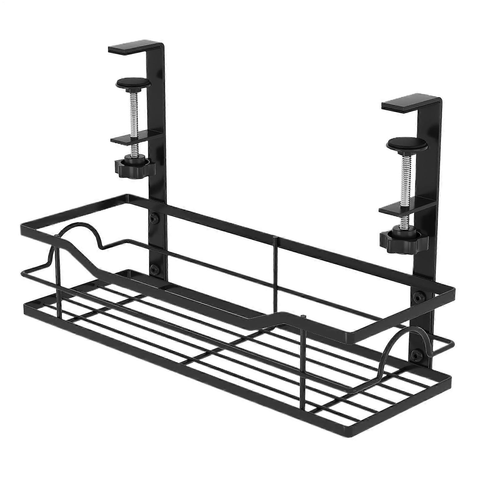 Underdesk cable organizer, spacesaving wire basket for desktop, 35x12x21cm