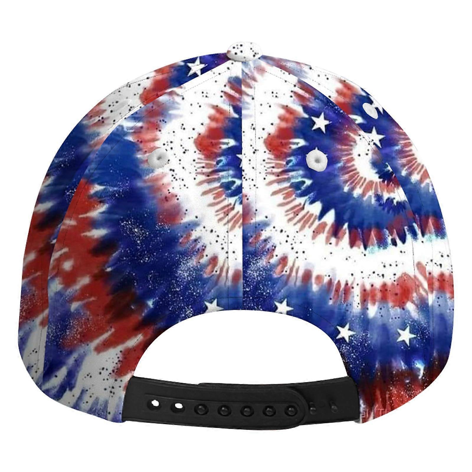 Baseball Cap with Flat Brim Full Length Independence Day Graphic Unisex Sun Hat for Spring/Summer Father Cap Partner Look Red One Size