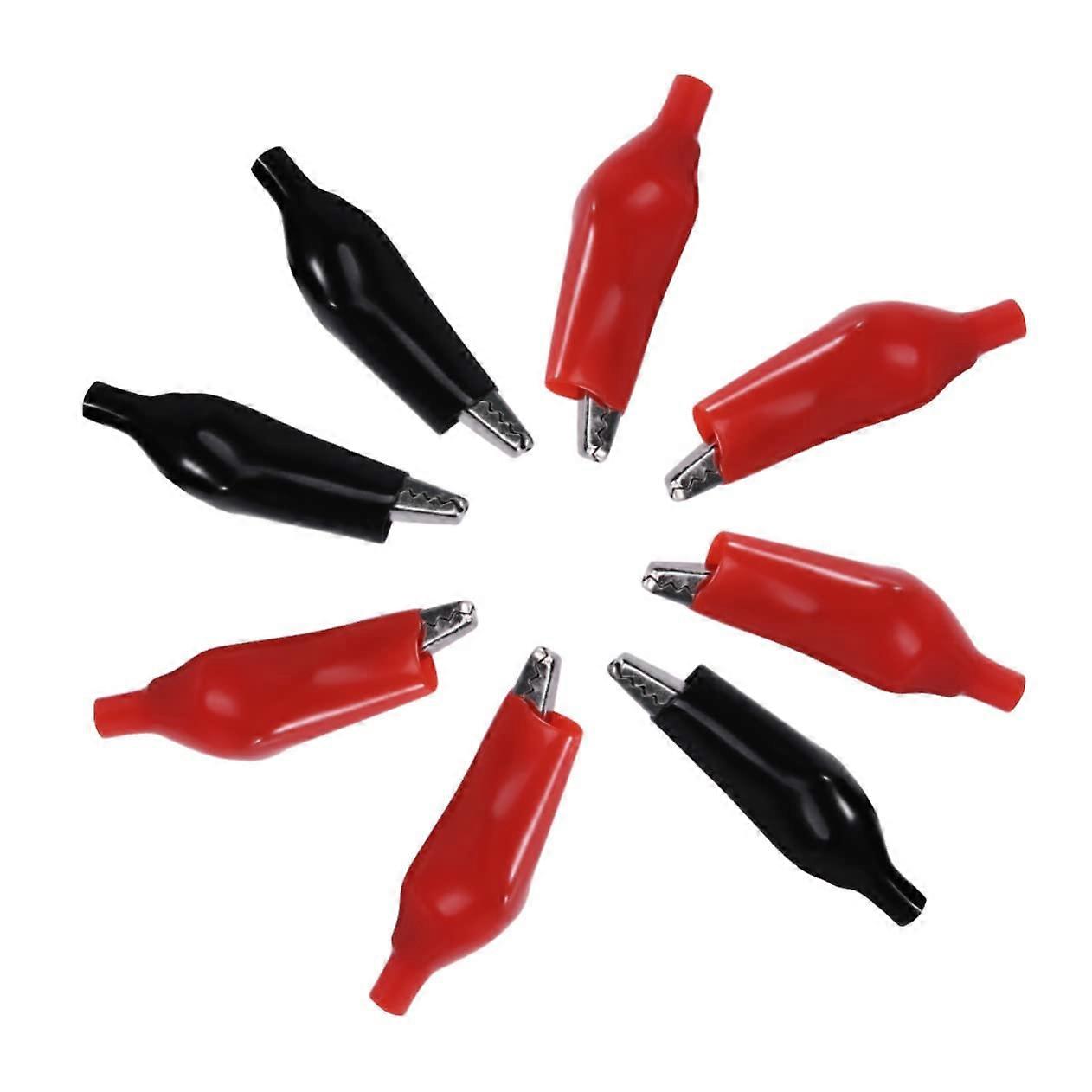 20 Pieces Metal Alligator Clips with Plastic Insulation for Electrical Testing, Red and Black, Ideal for Circuit and Battery Projects