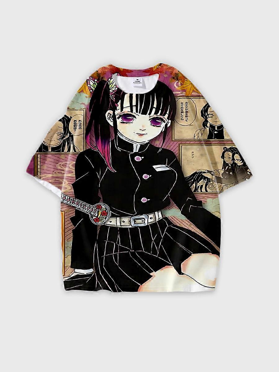 T-shirt round neck Character Pattern loose short sleeve P2022