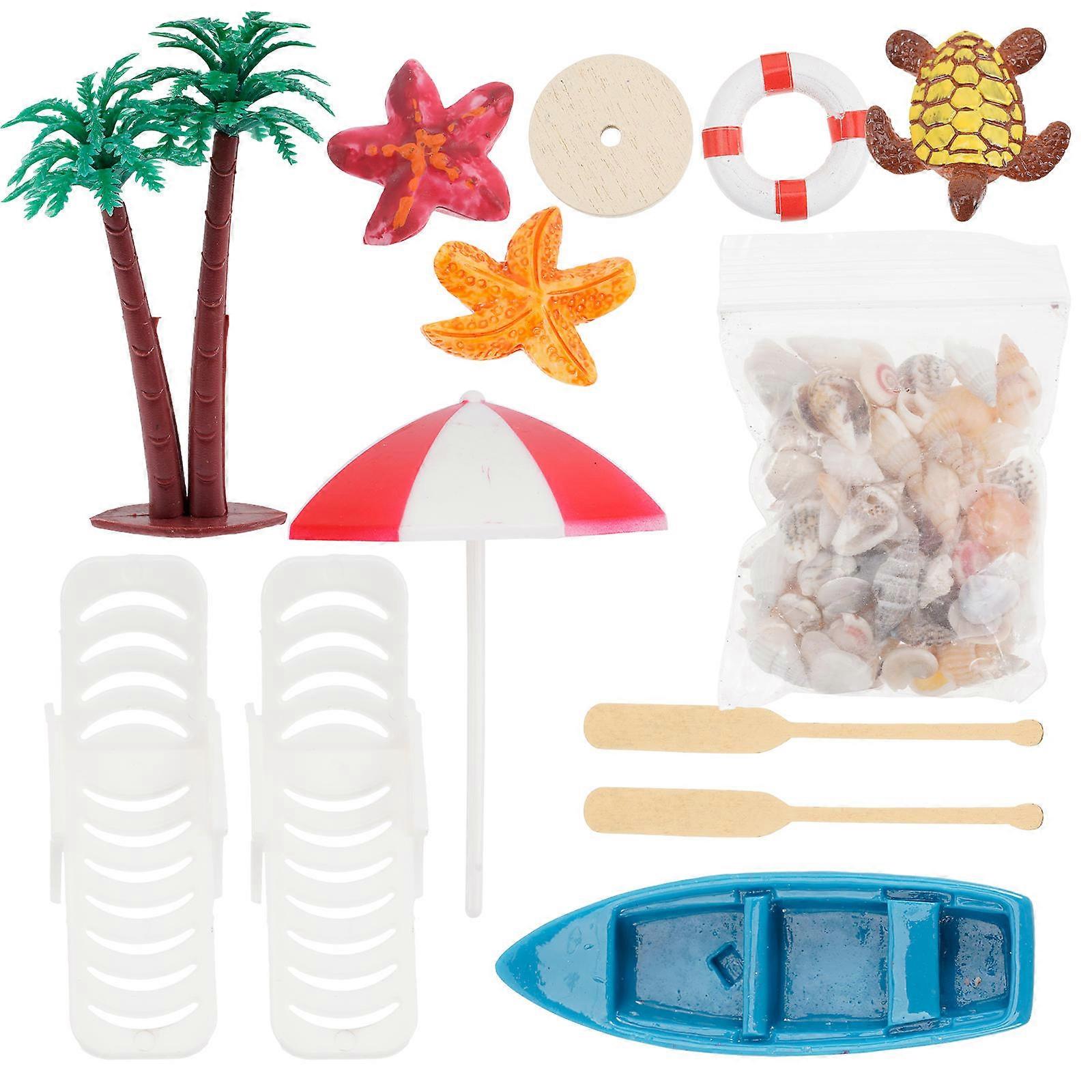 Miniature Seaside Micro Beach Accessories for DIY Landscape Props – Shell Decorations for Summer and Children's Crafts