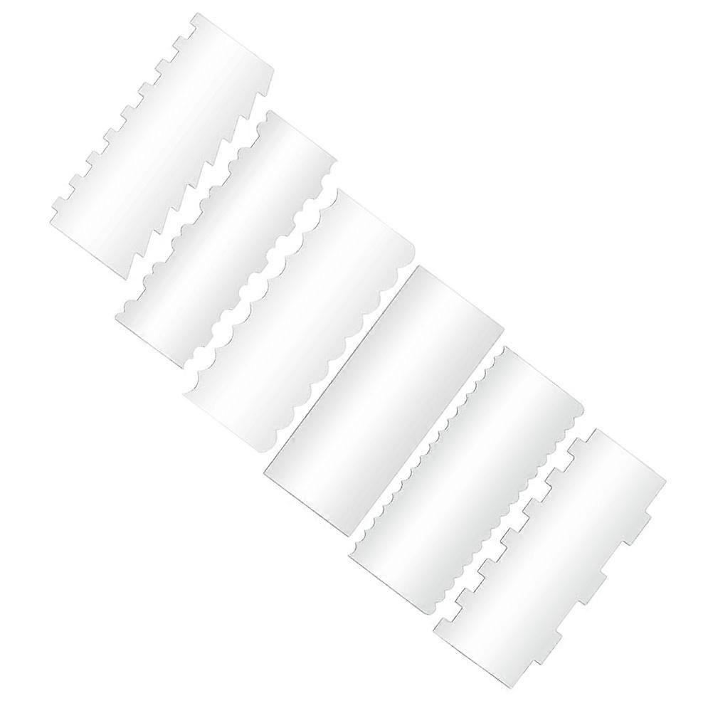 6pcs Transparent Acrylic Cake Smoother Set – Professional Icing Tools for Cake Decorating, Suitable for Buttercream and Pastry Work, Ideal for Bakers