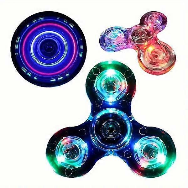 Crystal Luminous LED Light Fidget Spinner - Self-luminous EDC Stress Relief Toy
