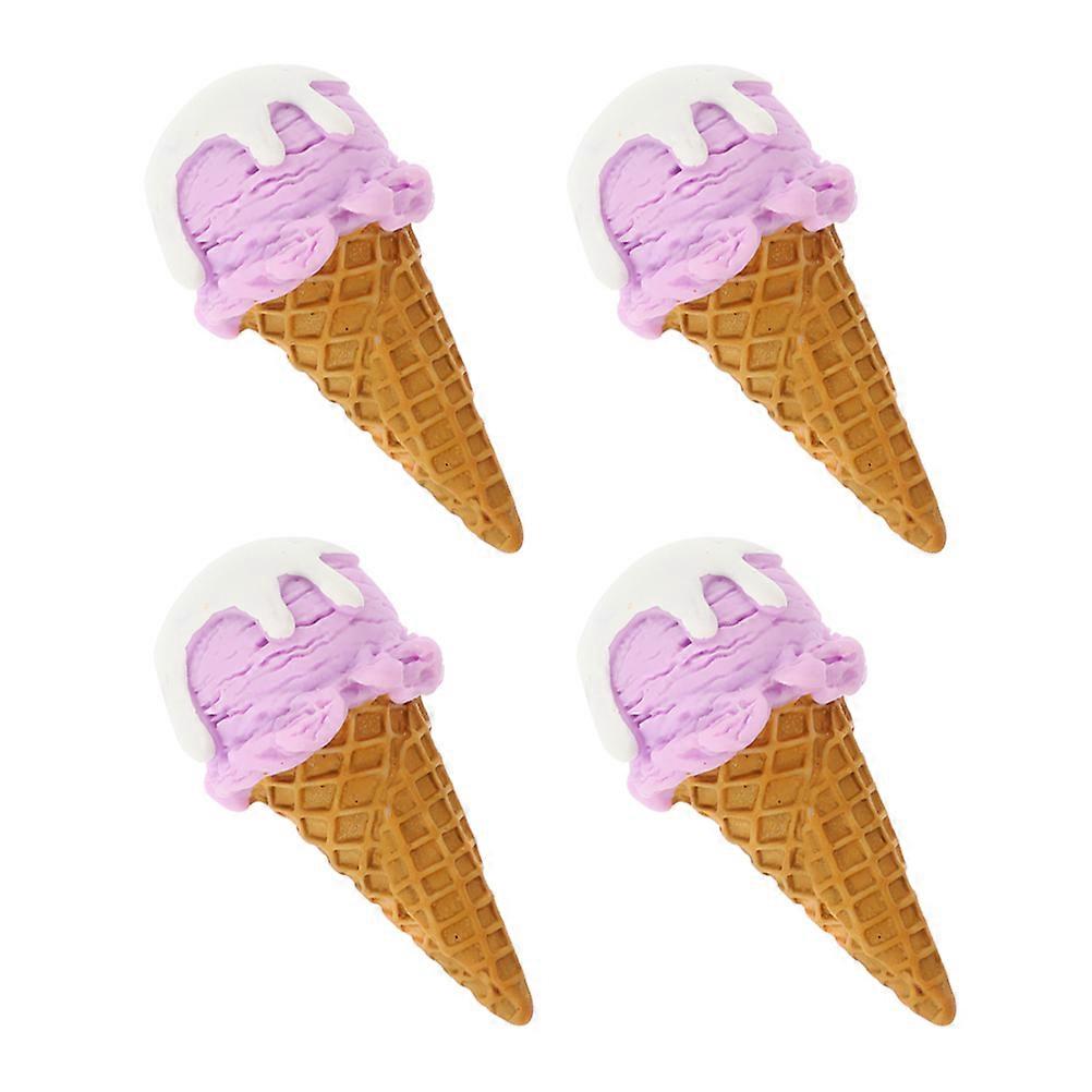 Realistic Ice Cream Cone Decoration for Party Decor and Shop Display Resin Multi 4 Pcs