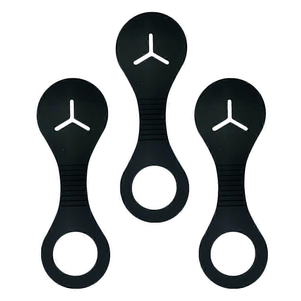 Pet Waste Bag Carriers Leash Holder for Dog Poop Bag 3Pcs Black PVC