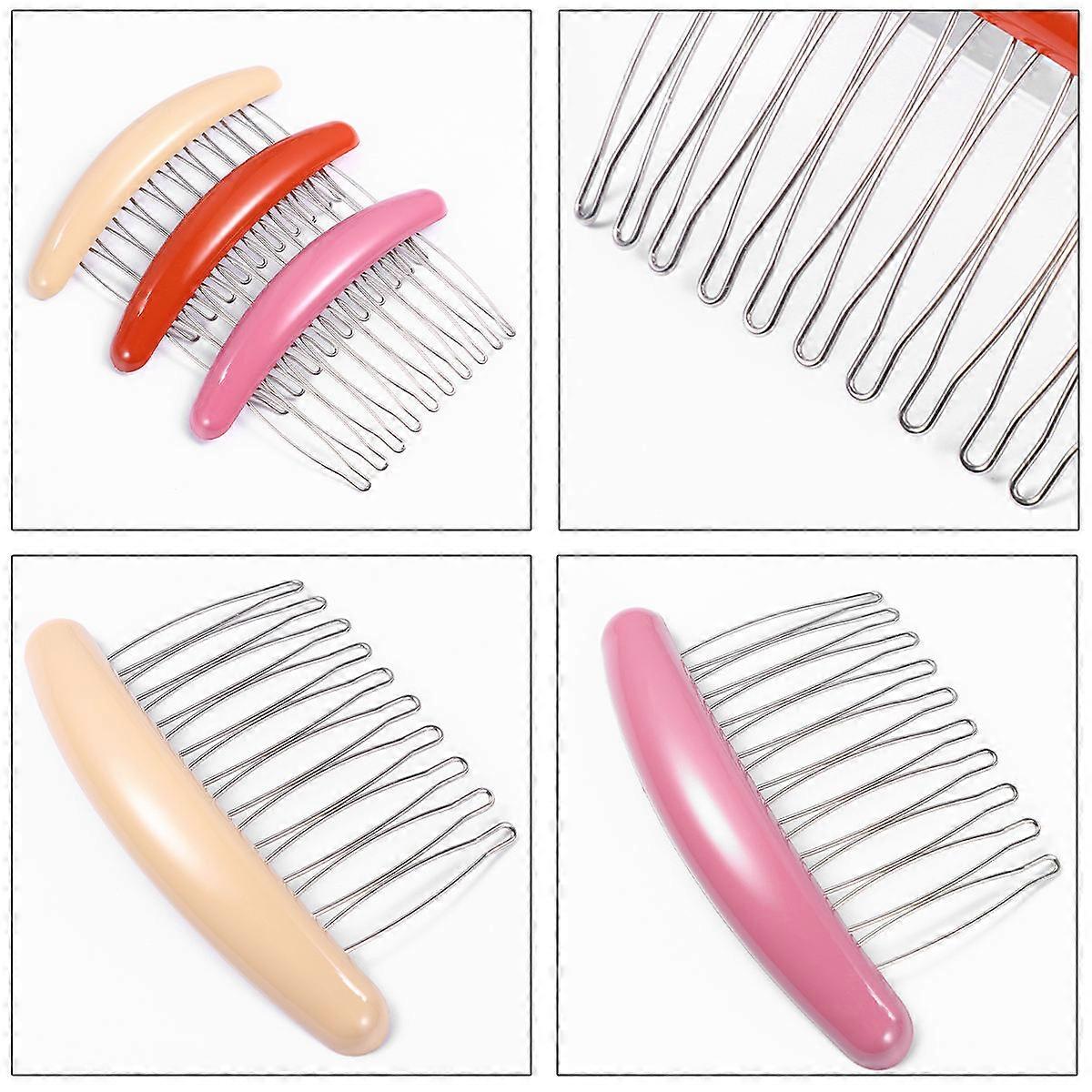 Assorted Color Acrylic Side Hair Comb for Women with Sturdy Teeth Perfect for Daily Use and Occasions 3pcs