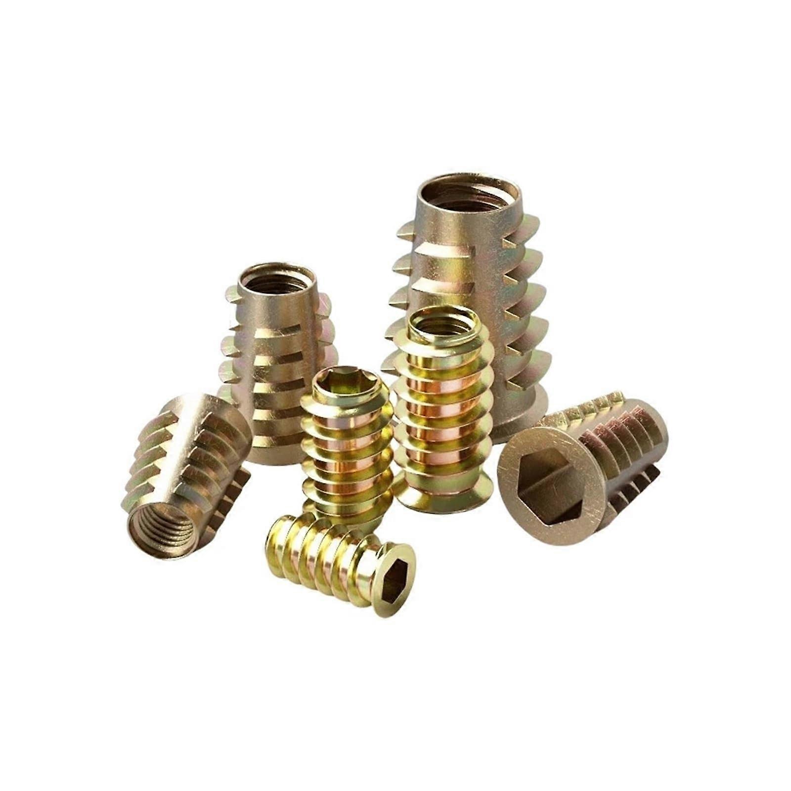 Hex Socket Insert Nuts for Wood Furniture Sizes – M6 Internal and External Threads, 10/20 Pieces, Durable Metal Construction