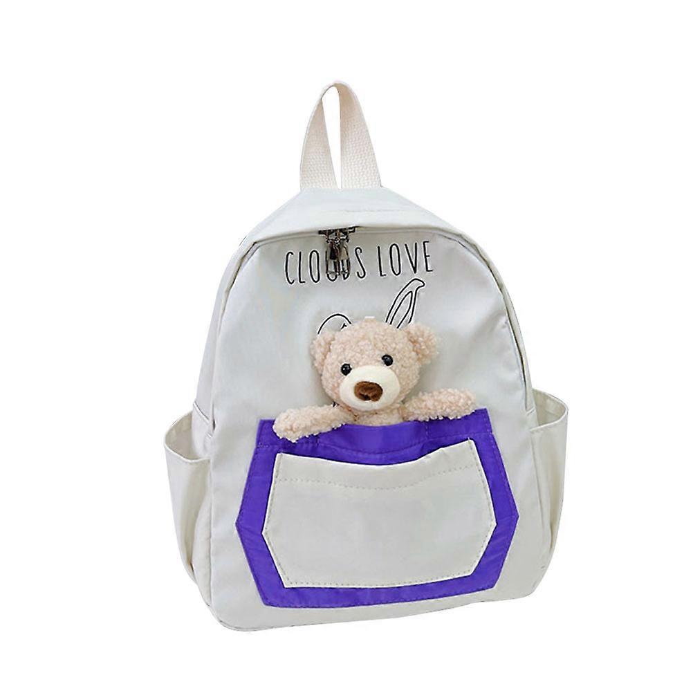 Kids Bear Backpack Cartoon School Bag For Traveling Shopping 30X25CM Durable Zipper 1Piece