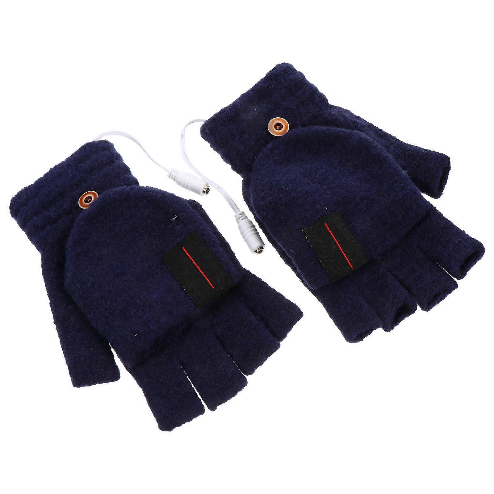 Rechargeable Heated Mittens 1 Pair In Navy Suitable For Both Men And Women Perfect For Keeping Hands Warm During Winter Time