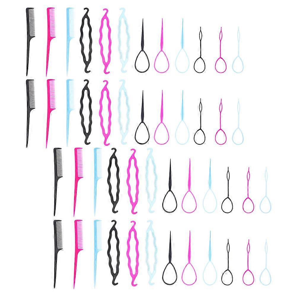 Hair Bun Maker Set For Women Creating Beautiful Hairstyles For Parties With Assorted Color Durable Hair Styling Tools 12 Sets