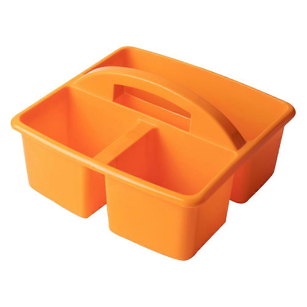 Orange PP Material Multi-Compartment Storage Basket for Painting Tools and Supplies 1Pc