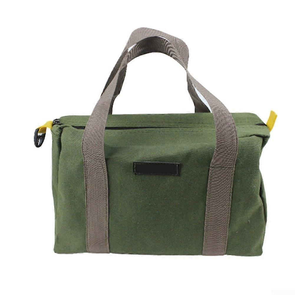 Portable Oxford Canvas Tool Bag with Sturdy Base for Secure Storage of Wrenches, Screwdrivers, and More (Green)