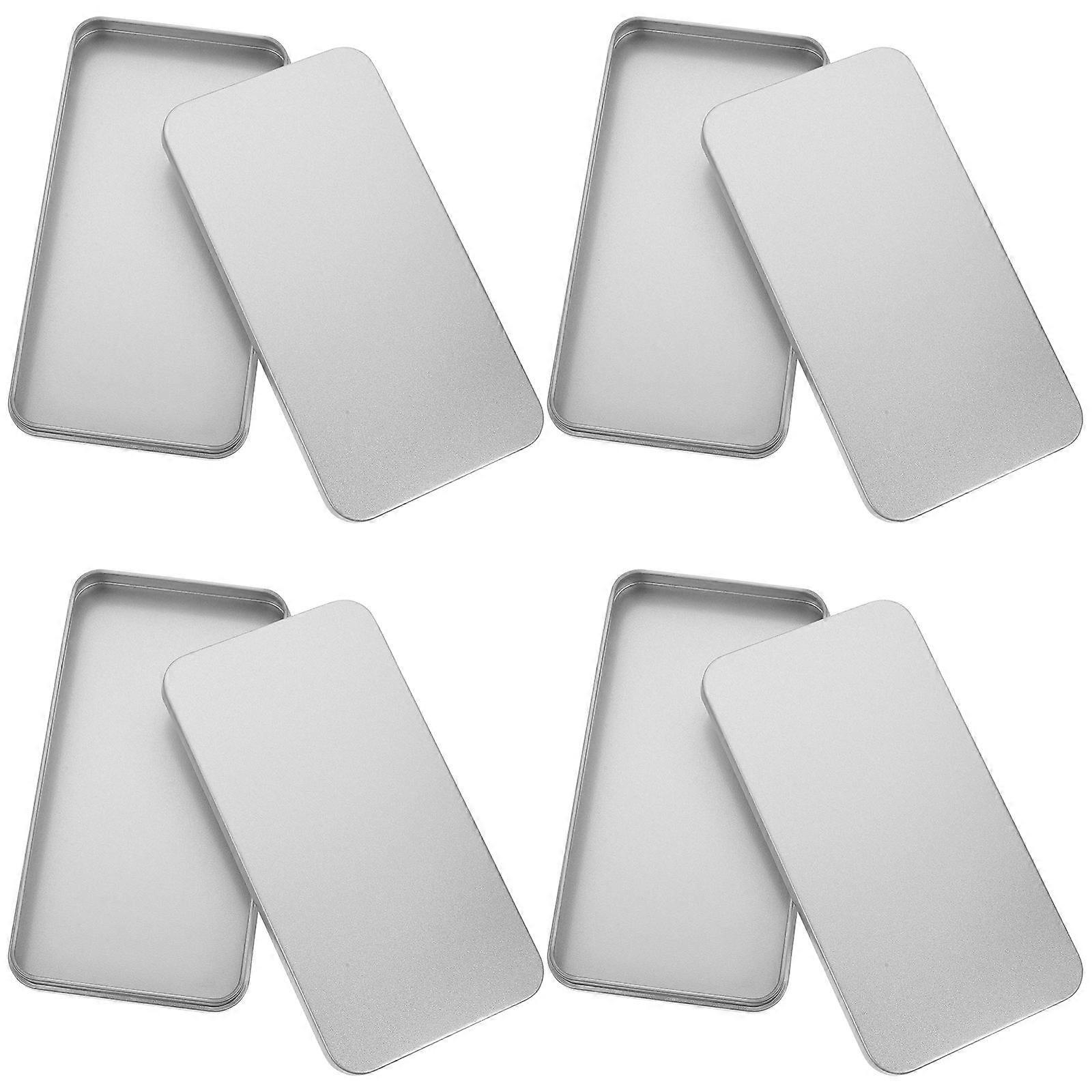 4pcs Metal Portable Storage Box Empty Tins with Lid for Screen Protector Organization