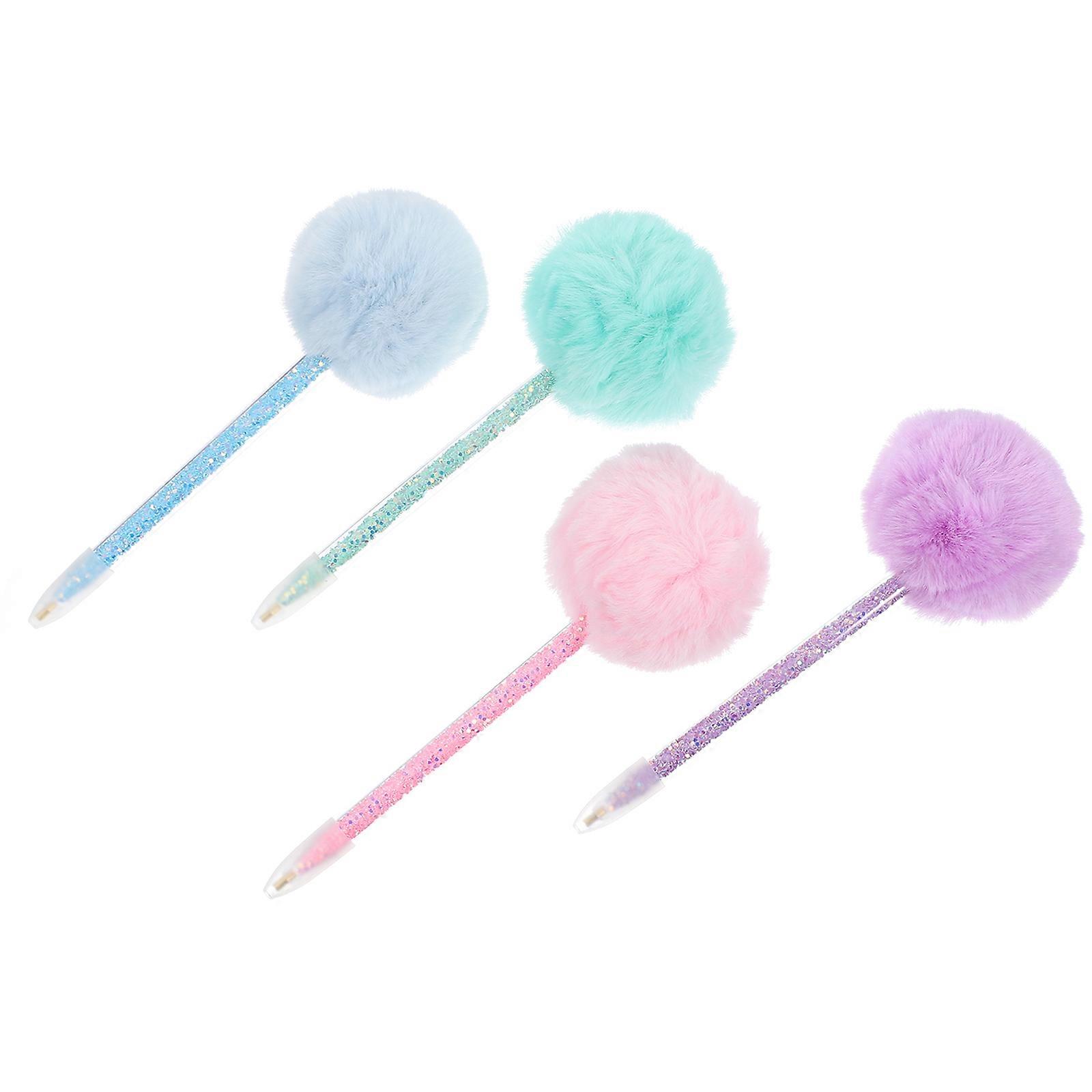 DIY Bead Painting Pen with Fluffy Ball Decoration for Cross Stitch Embroidery in Assorted Colors