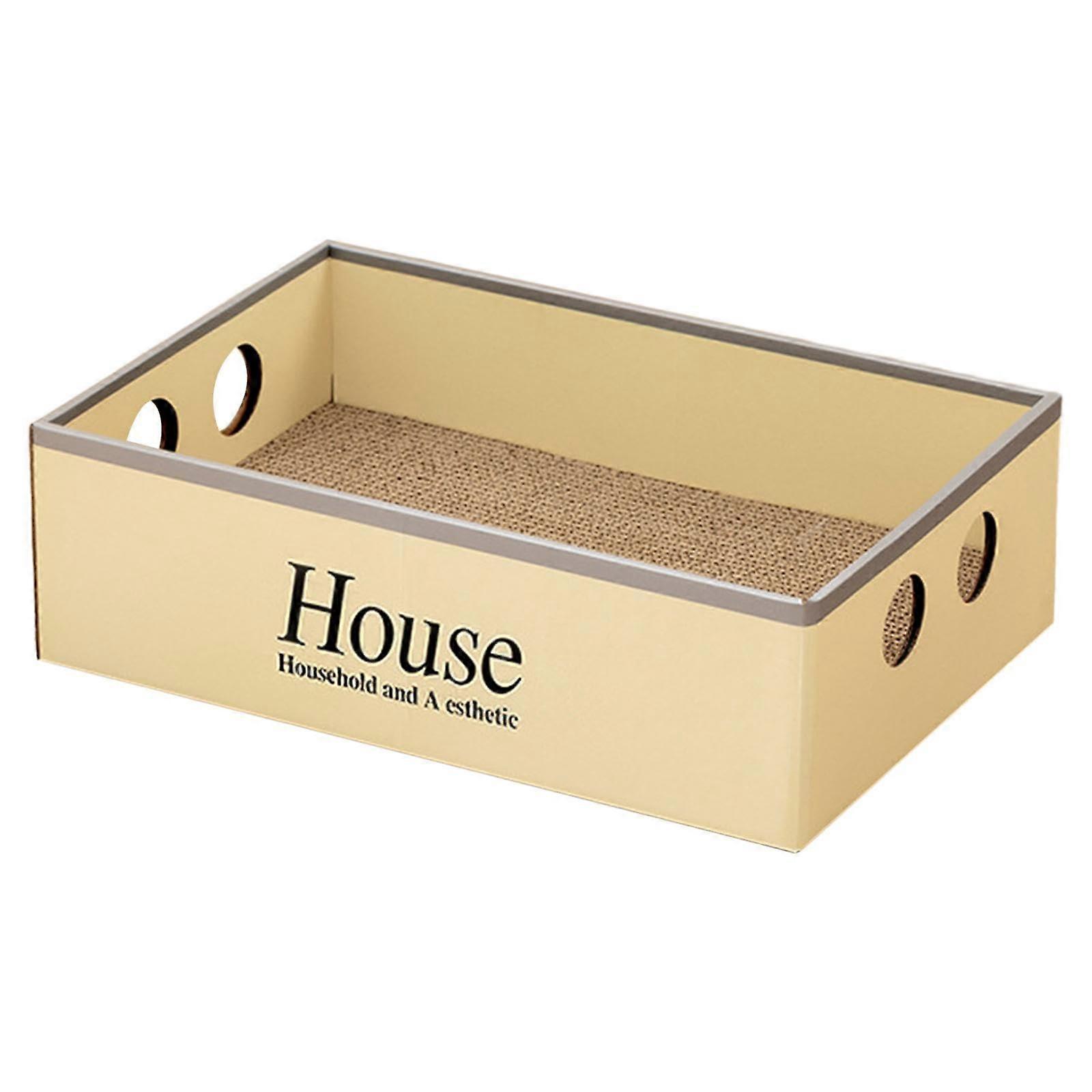 Zialofi Cardboard Cat Scratching Box, Wavy Cat Lounge for Playing for House Cats, Sturdy Lounge Bed, Cat Scratching Pad for Kittens, Home