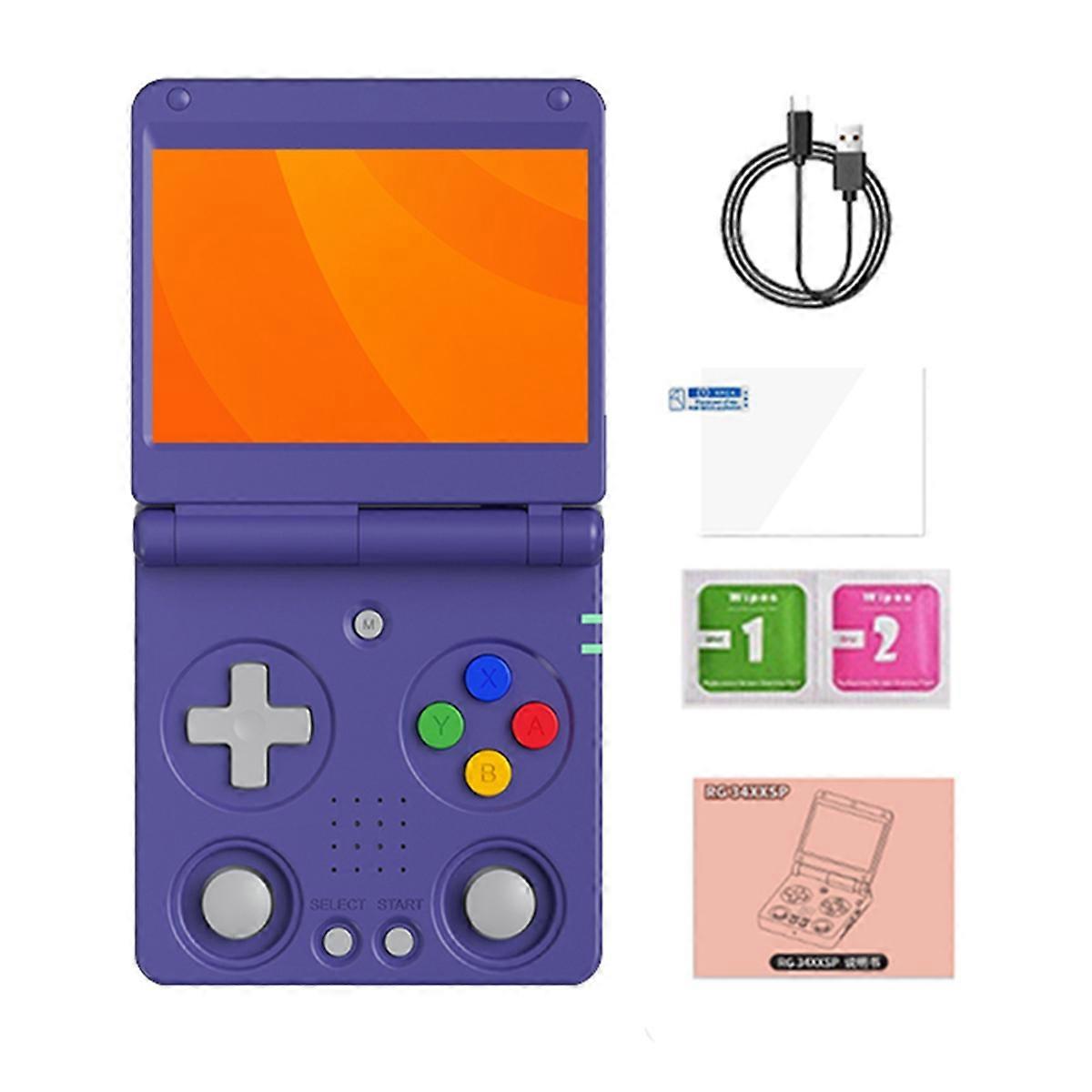 RG34XXSP Retro Game Console Linux 64Bit 3.4 Inch 720x480 Handheld Game Console Ondersteunt 30+ Game Emulators Zoals Getoond