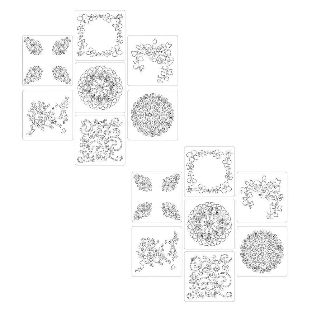 Art Drawing Stencils 14Pcs Hollow Painting Template For Indoor Decoration With Unique Design