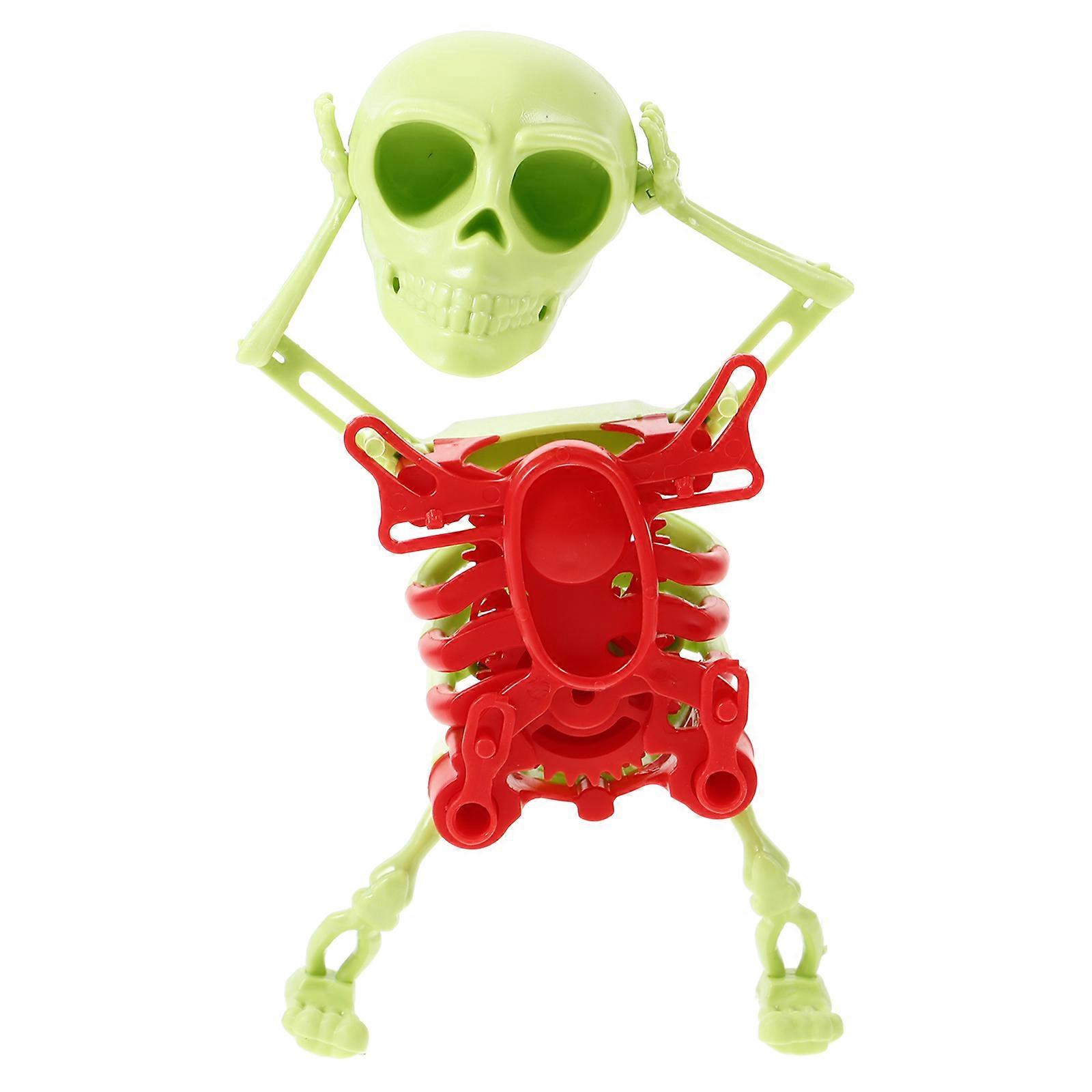 Wind Up Dancing Skeleton Skull Figure Halloween Party Favor, Desktop Decoration, Fun Entertainment for All Ages