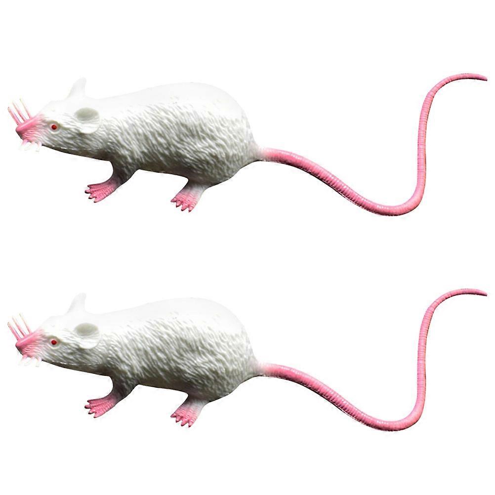 2pcs Realistic Mouse Toy Spooky Rat Halloween Prank Creepy Decor Medium Size Pink