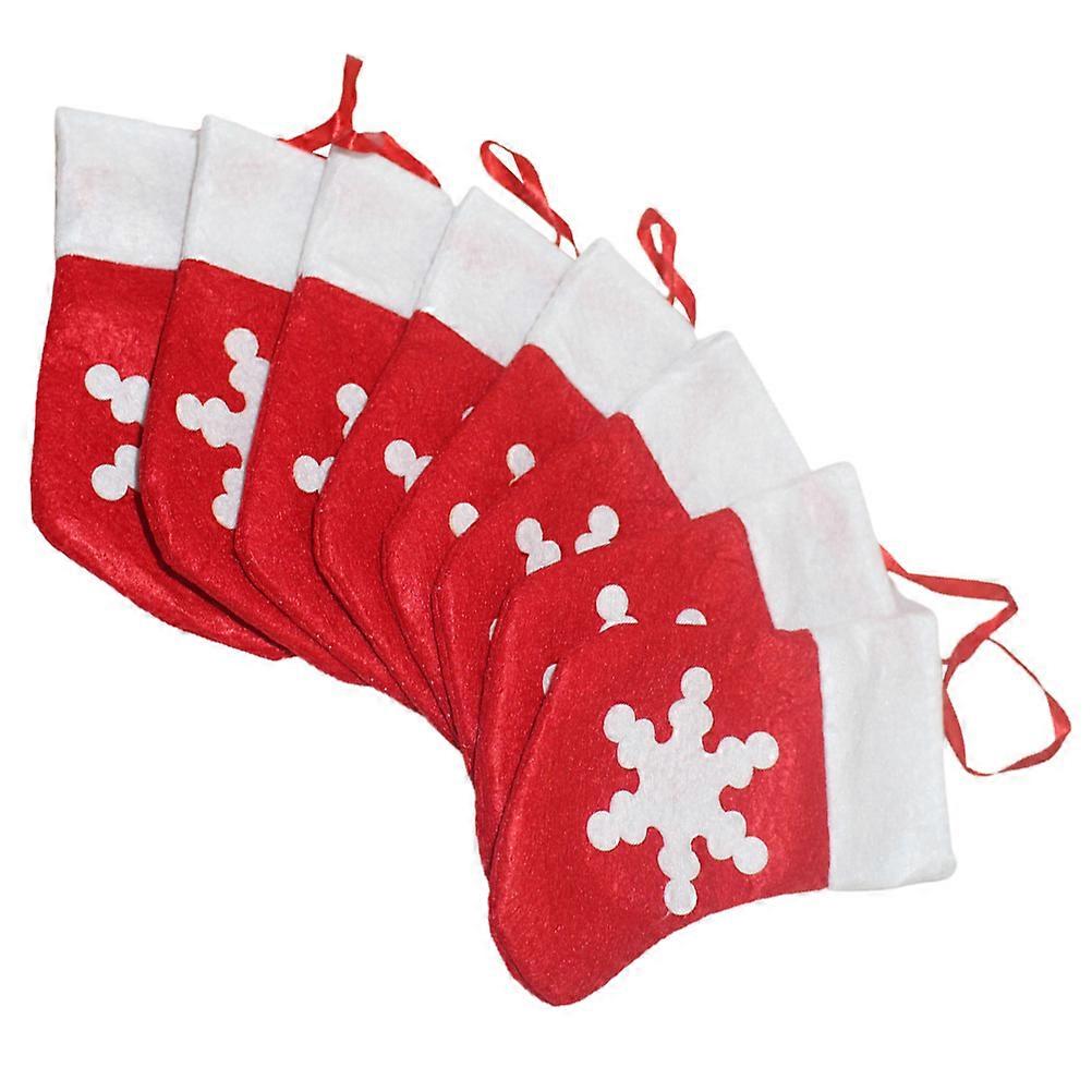 8pcs Christmas Tableware Bag with Sock Design Pendant Festive Cutlery Holders for Xmas Party Decorations and Decorative Dinner Table Accents