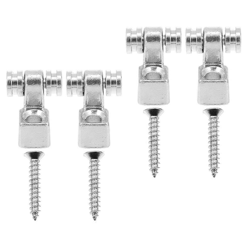 Electric Guitar Parts 1 Set String Guide Retainers Metal Press Handle For Guitarists 1.3X1.3CM Durable Silver Finish 4Pcs