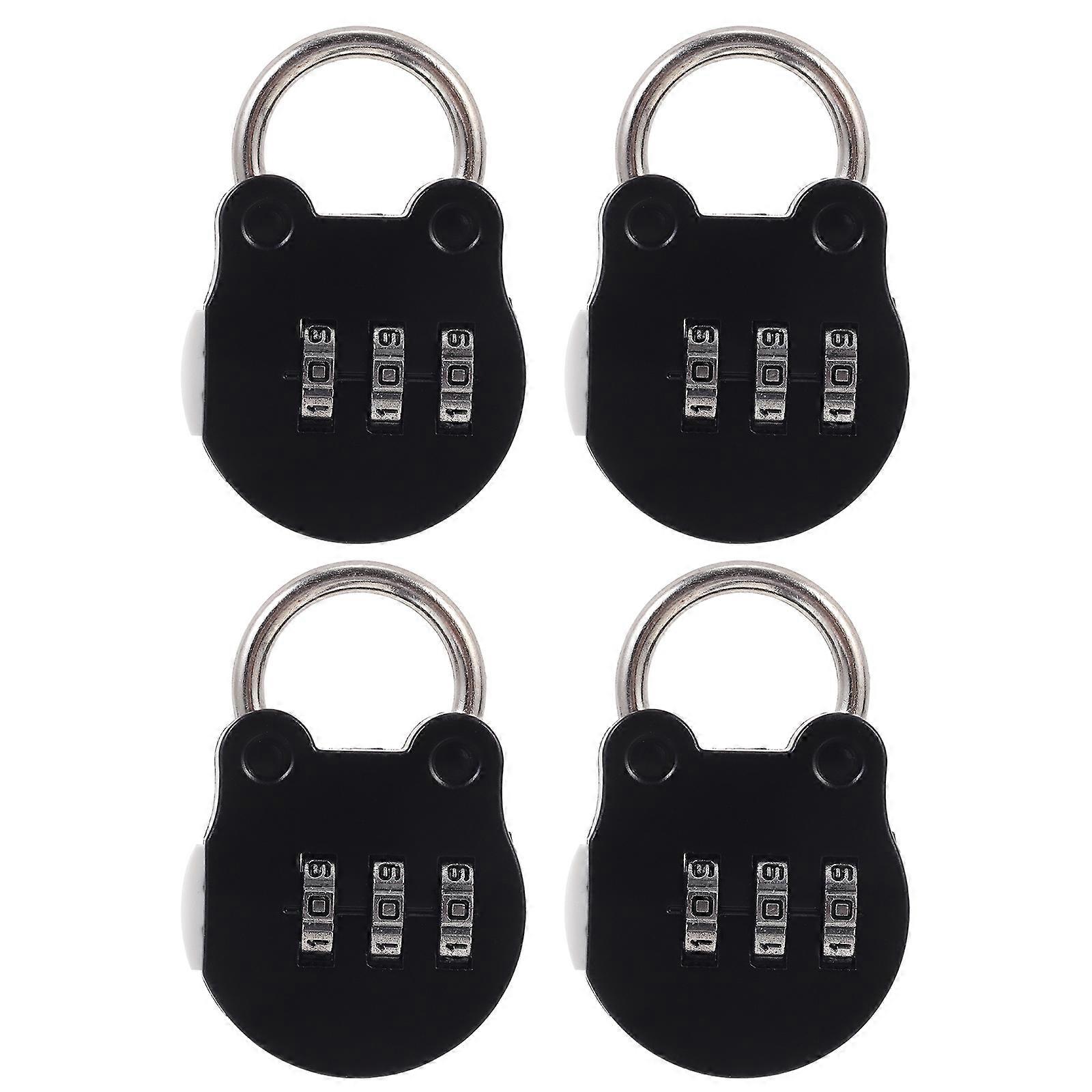 4 Pcs Combination Locks Three Padlock for Luggage Backpack Gym