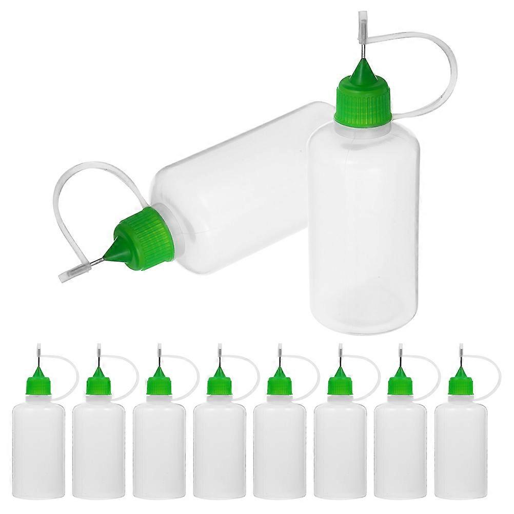 Glue Bottles With Fine Tip 12Pcs For DIY Projects 50ml Cylindrical Green Liquid Storage