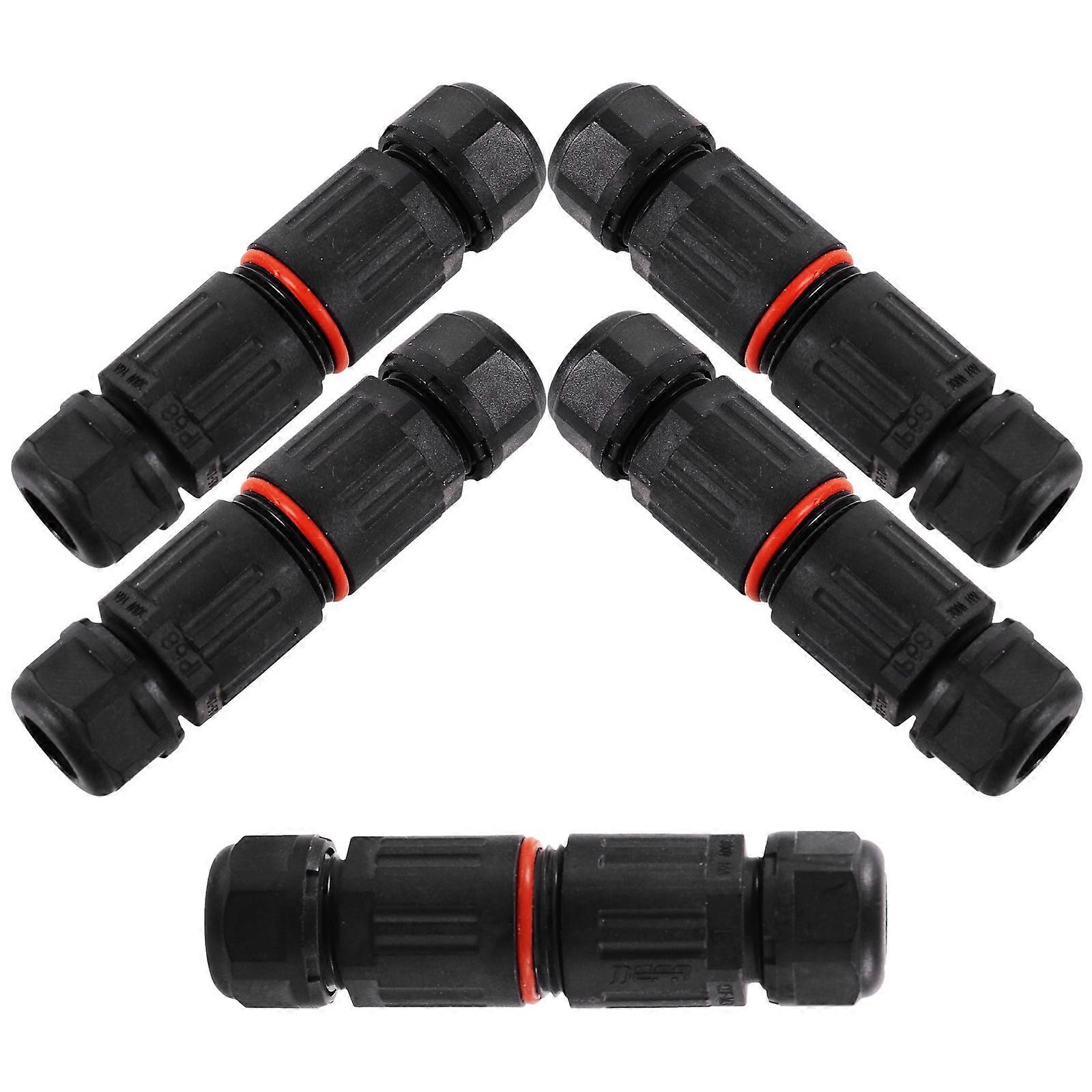 Durable Electrical Connectors with Protective Ring for Cable Use IP68 Black 5pcs