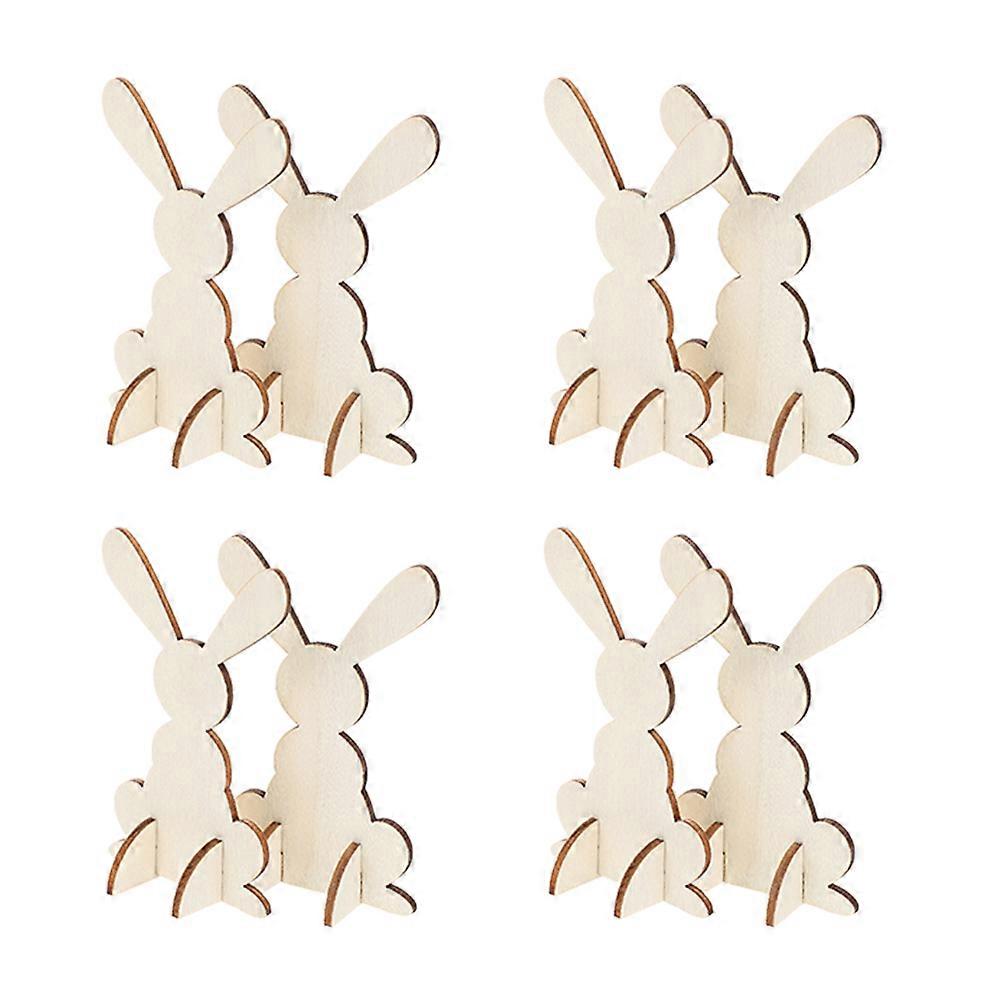 8 Pcs Khaki Bunny Figurines Decor For Easter Party Decoration Featuring Classic Rabbit Elements